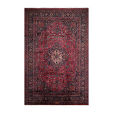 Palace Hand Knotted 100% Wool Mashad Traditional 200 KPSI Oriental Area Rug Burgundy, Plum Color